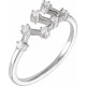 White Gold Ring 14 Karat 0.17 Carat Natural Diamond Virgo Constellation Ring