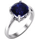 Genuine Chatham Created Sapphire Ring in 14 Karat White Gold Chatham Created Created Genuine Sapphire Ring