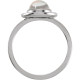 Sterling Silver Natural Rainbow Moonstone and 0.10 Carat Natural Diamond Halo Style Ring