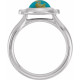 White Diamond in 14 Karat White Gold Kingman Turquoise and .125 Carat Diamond Ring