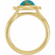 White Diamond in 14 Karat Yellow Gold Kingman Turquoise and .125 Carat Diamond Ring
