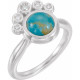 Platinum Kingman Turquoise and .125 Carat Diamond Ring