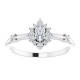 White Gold Ring 14 Karat Natural White Sapphire and 00.17 Carat Natural Diamond Halo Style Ring