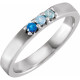 14 Karat White Gold Blue Multi-Gemstone Midi Ring