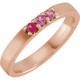 14 Karat Rose Gold Pink Multi-Gemstone Midi Ring