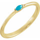 Yellow Gold Ring 14 Karat Natural Turquoise Stackble Ring