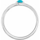 White Gold Ring 14 Karat Natural Turquoise Stackble Ring