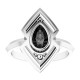 White Gold Ring 14 Karat Natural Black Onyx Geometric Ring