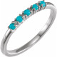 White Gold Ring 14 Karat Natural Turquoise Stackable Ring