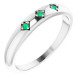 White Gold Ring 14 Karat Natural Emerald Stackable Ring