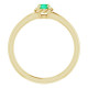 Yellow Gold Ring 14 Karat Natural Emerald Solitaire Rope Ring