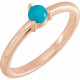 Rose Gold 14 Karat Natural Turquoise Cabochon Ring
