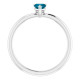 Platinum Natural London Blue Topaz Heart Solitaire Ring
