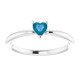 Platinum Natural London Blue Topaz Heart Solitaire Ring