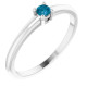 White Gold Ring 14 Karat Natural London Blue Topaz Gemstone Ring