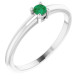 White Gold Ring 14 Karat Natural Emerald Gemstone Ring