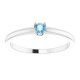 Platinum Natural Sky Blue Topaz Gemstone Ring