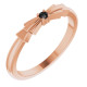 Rose Gold 14 Karat Natural Black Onyx Stackable Ring