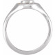 Sterling Silver Natural Multi-Gemstone & 1/10 Carat Natural Diamond Halo Style Signet Ring