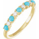 Yellow Gold Ring 14 Karat Natural Turquoise and 0.15 Carat Natural Diamond Ring