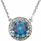 Shop Sterling Silver 6mm Round Alexandrite and .04 Carat Diamond 16 inch Necklace