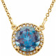 Shop 14 Karat Yellow Gold 7mm Round Alexandrite and .04 Carat Diamond 16 inch Necklace