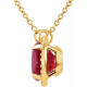 14 Karat Yellow Gold 8mm Round Ruby and .05 Carat Diamond 16 inch Necklace