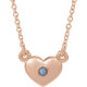 14 Karat Rose Gold Lab Alexandrite Heart 16 inch Necklace