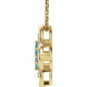 14 Karat Yellow Gold Blue Zircon and 0.10 Carat Diamond Clover 18 inch Necklace