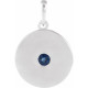 Sterling Silver Sapphire Disc Pendant