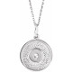 Lab Sapphire Gem in Platinum Lab  Sapphire Disc 16 inch Necklace