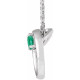 Platinum Lab Grown Emerald Circle 16 inch Necklace