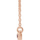 14 Karat Rose Gold Lab Alexandrite and .08 Carat Diamond Bezel Set Bar 16 inch Necklace