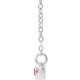 Lab Ruby Gem in 14 Karat White Gold Lab Ruby and .08 Carat Diamond Bezel Set Bar 16 inch Necklace