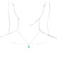 Created Emerald Necklace in Sterling Silver Created Emerald and 0.10 Carat Diamond 16 inch Necklace