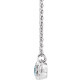 Sterling Silver Natural Aquamarine Gem and .02 Carat Natural Diamond Bar 16 inch Necklace