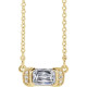 14 Karat Yellow Gold 0.50 Carat Natural Diamond Bar 16 inch Necklace