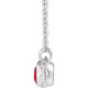 Platinum Natural Ruby and .02 Carat Natural Diamond Bar 16 inch Necklace