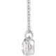 Platinum Natural White Sapphire and .02 Carat Natural Diamond Bar 16 inch Necklace