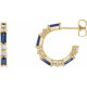 Created Sapphire Earrings in 14 Karat Yellow Gold Created Genuine Sapphire and 0.50 Carat Diamond Earrings