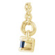 Created Sapphire Necklace in 14 Karat Yellow Gold Created Sapphire and 0.20 Carat Diamond Bar 16 inch Necklace