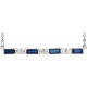 Lab Sapphire Gem in Sterling SilverLab Created Sapphire and 0.20 Carat Diamond Bar 16 inch Necklace