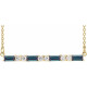 Created Alexandrite Necklace in 14 Karat Yellow Gold Created Alexandrite and 0.20 Carat Diamond Bar 16 inch Necklace