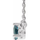 Created Alexandrite Necklace in 14 Karat White Gold Lab Alexandrite and 0.10 Carat Diamond Bar 16 inch Necklace