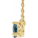 Created Alexandrite Necklace in 14 Karat Yellow Gold Lab Alexandrite and 0.10 Carat Diamond Bar 18 inch Necklace