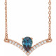 14 Karat Rose Gold Lab Alexandrite and .06 Carat Diamond 16 inch Necklace