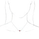 Lab Ruby Gem in Platinum Lab Ruby and .06 Carat Diamond 18 inch Necklace