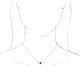 Genuine Sapphire Necklace in 14 Karat White Gold Genuine Sapphire and .06 Carat Diamond 18 inch Necklace