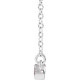 Lab Ruby Gem in 14 Karat White Gold Lab Ruby Bar 16 inch Necklace