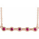 Lab Ruby Gem in 14 Karat Rose Gold Lab Ruby Bar 16 inch Necklace